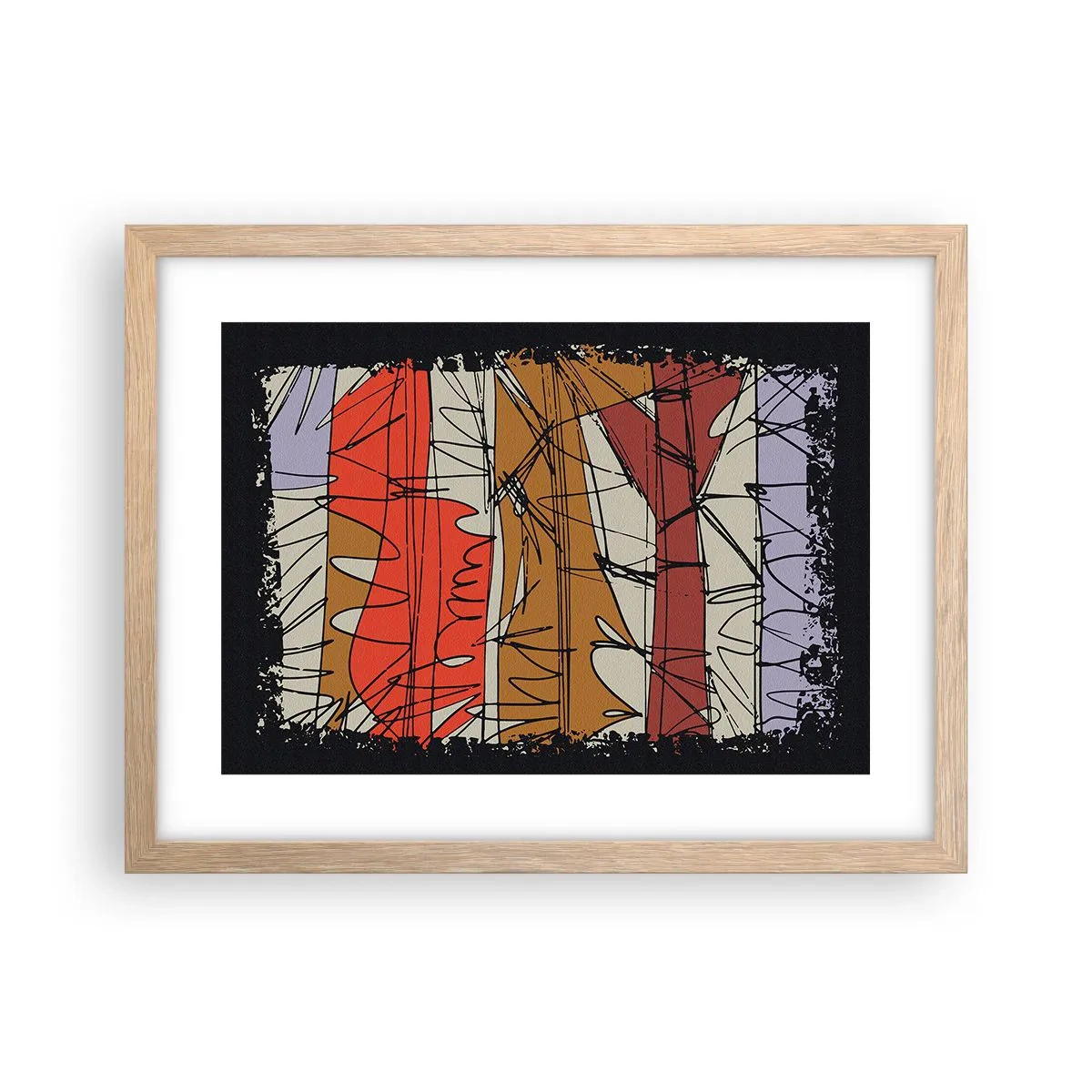 Plakat w ramie jasny dąb - Kompozycja spontaniczna - 40x30 cm