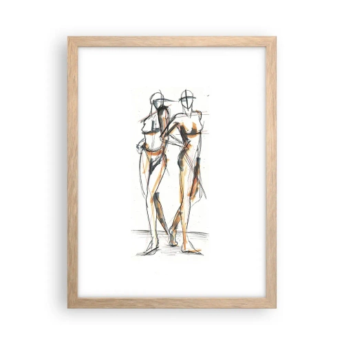 Plakat w ramie jasny dąb - Studium wdzięku - 30x40 cm