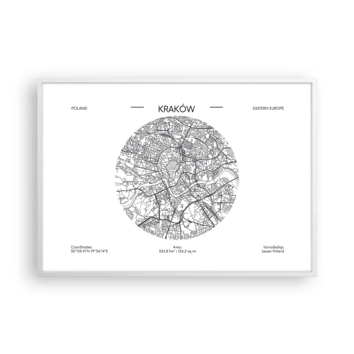 Plakat w białej ramie - Anatomia Krakowa - 100x70 cm