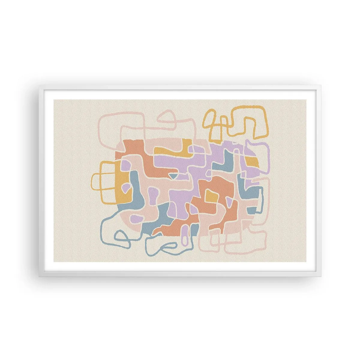 Plakat w białej ramie - Labirynt – radosna przygoda - 91x61 cm