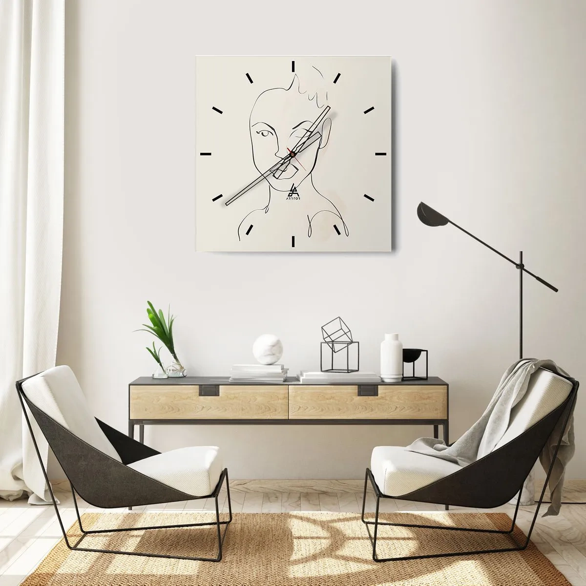 Zegar ścienny - Zarys zmysłowości - 40x40 cm