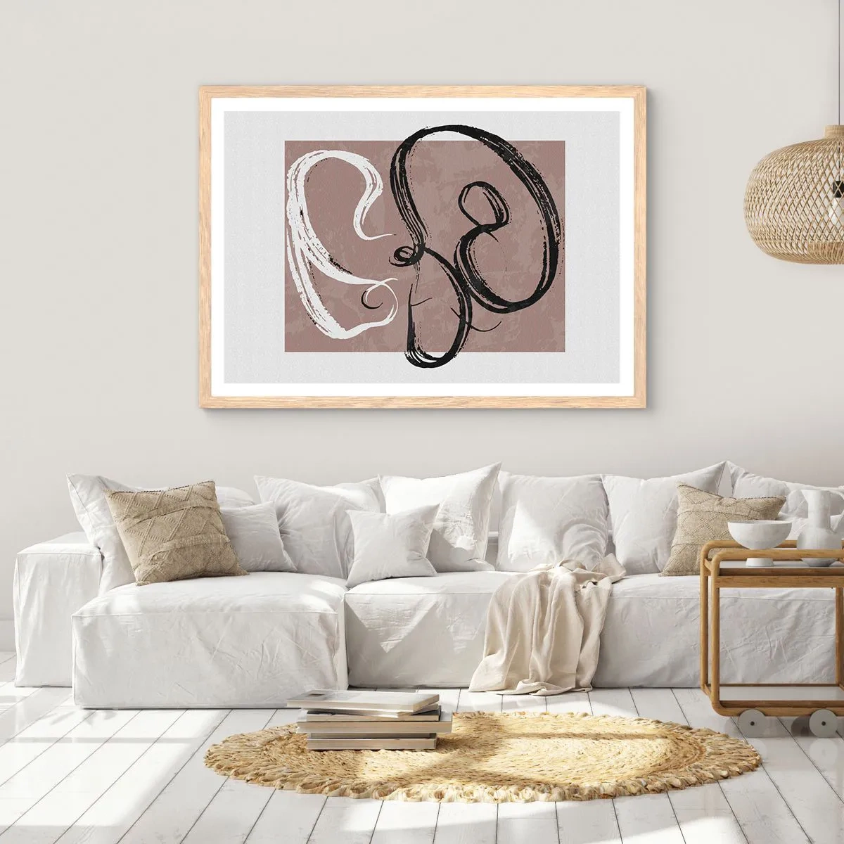 Plakat w ramie jasny dąb - Kompozycja – poszukiwanie pełni - 100x70 cm