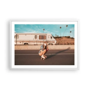 Plakat w białej ramie - Uśmiech, proszę! - 70x50 cm