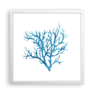 Plakat w białej ramie - Morski filigran - 40x40 cm