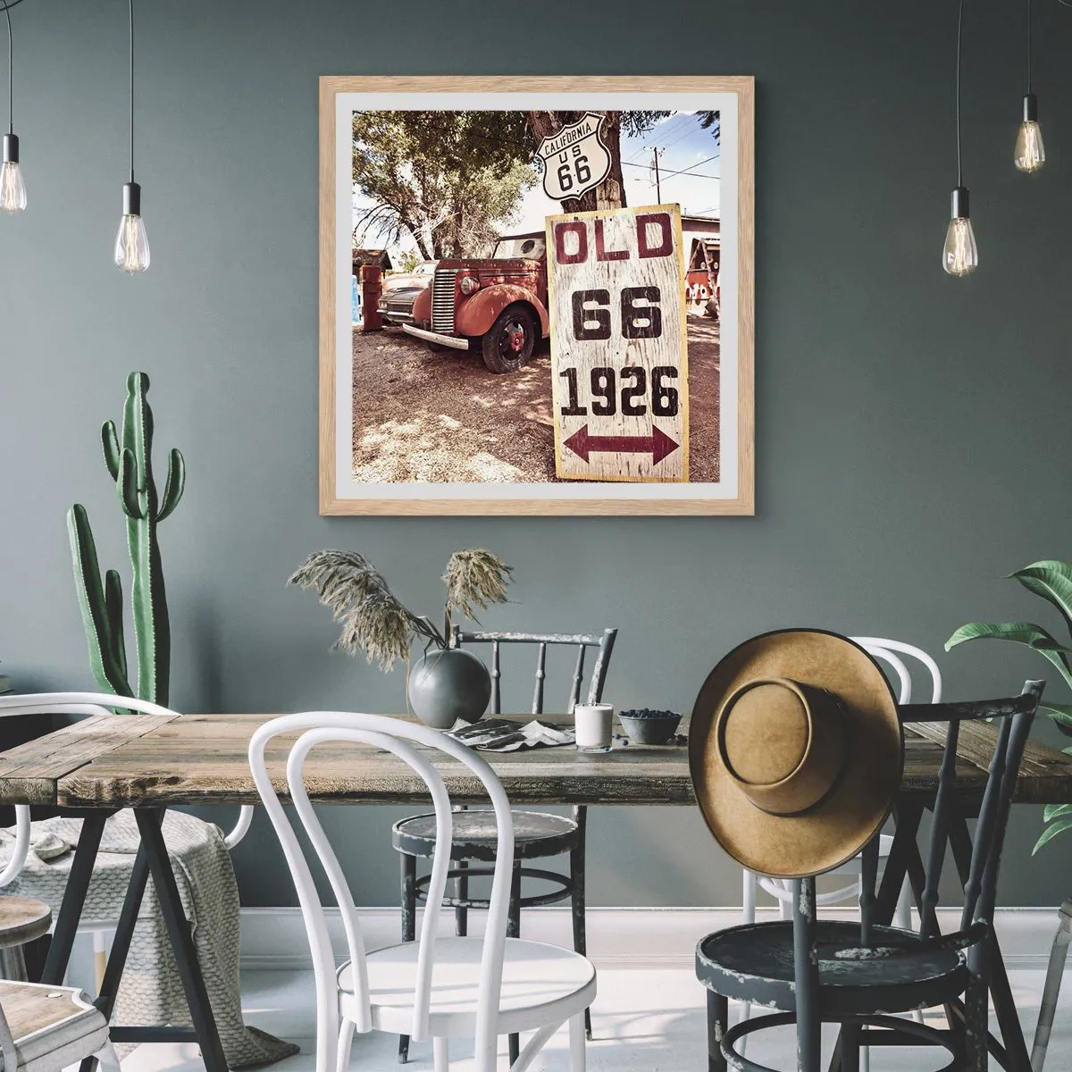 Plakat w ramie jasny dąb - Legenda amerykanskiej prowincji - 50x50 cm