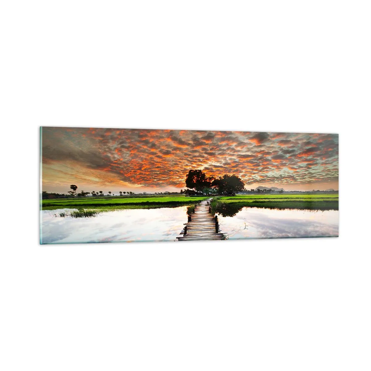Obraz na szkle - Rozłóż ramiona - oddychaj  - 90x30 cm
