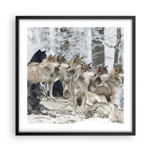 Plakat w czarnej ramie - Rodzina i przyjaciele - 50x50 cm