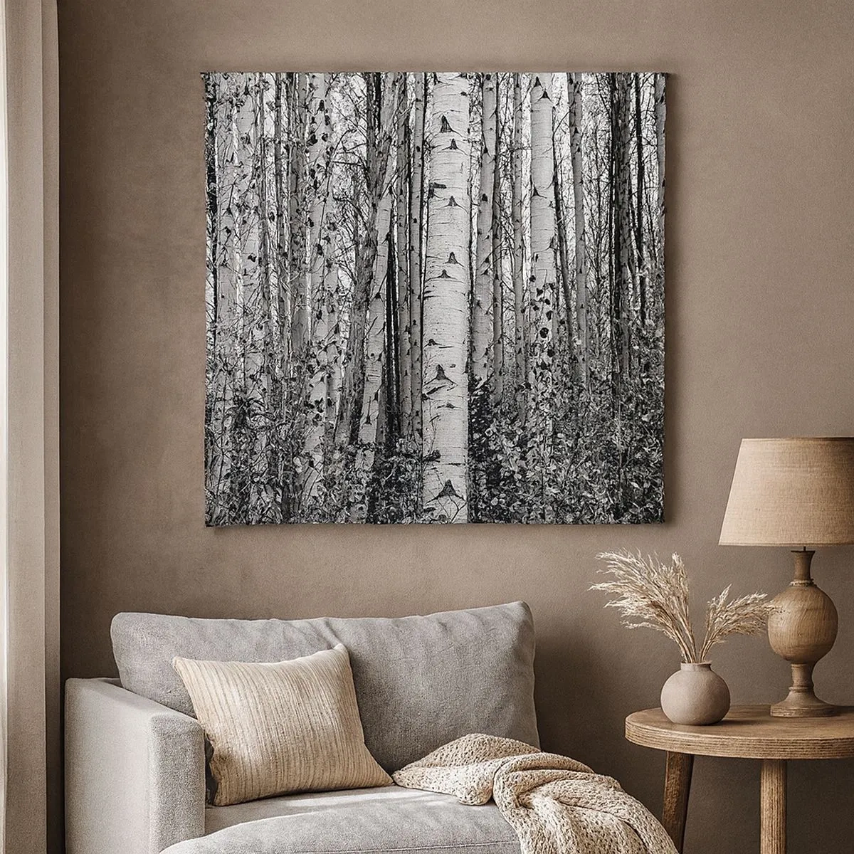 Obraz na płótnie - Brzozowa kolumnada - 30x30 cm
