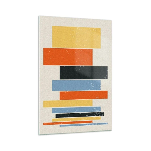 Obraz na szkle - Kolorowe prostokąty w nowoczesnym układzie - 70x100cm - Zapis muzyki - Nowoczesna dekoracja ścienna do salonu i sypialni ARTTOR