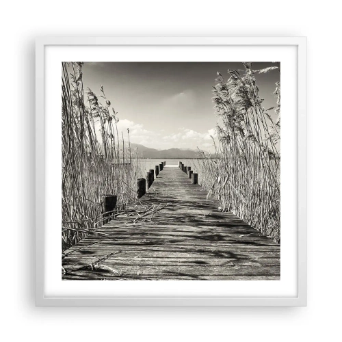 Plakat w białej ramie - W zaciszu traw - 50x50 cm