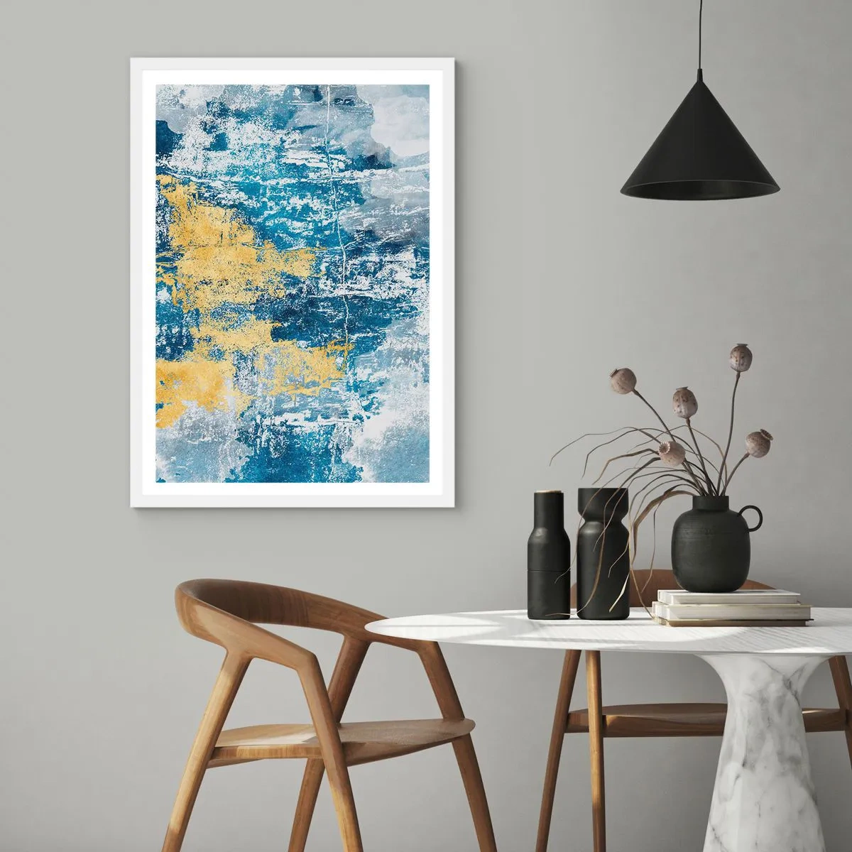 Plakat w białej ramie - Abstrakcja pełna pogody - 70x100 cm
