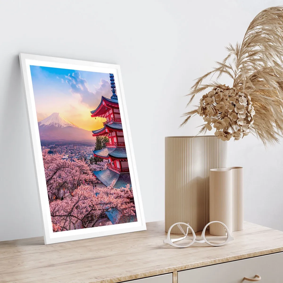 Plakat w białej ramie - Esencja japońskiego ducha - 61x91 cm