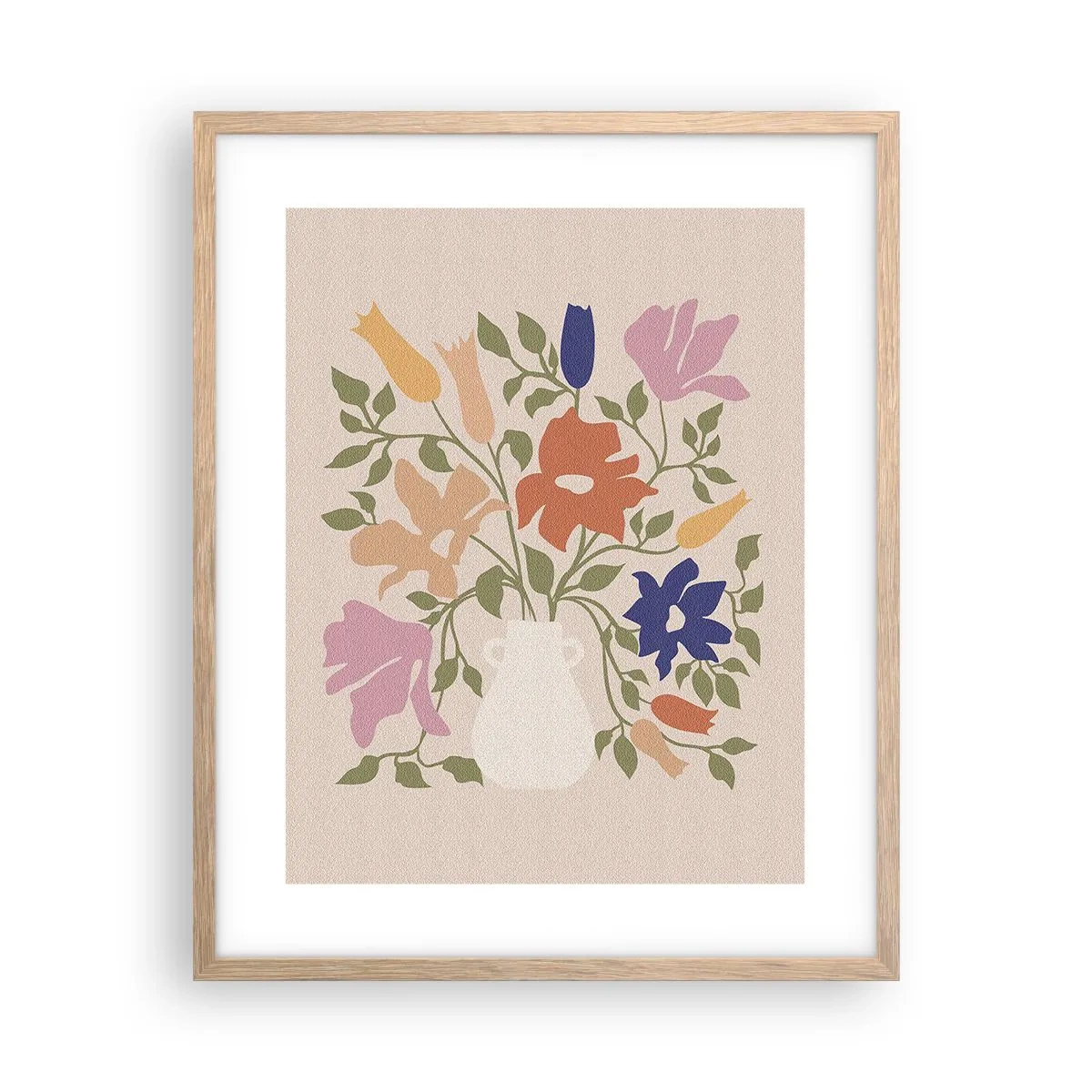 Plakat w ramie jasny dąb - Bukiet delikatny - 40x50 cm