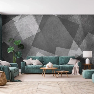 Fototapeta Premium Sand - Geometryczne czarno-białe abstrakcyjne kształty - 100x70cm - Odwieczny symbol trwałości i porządku - Nowoczesna dekoracja ścienna do salonu, kuchni i sypialni ARTTOR