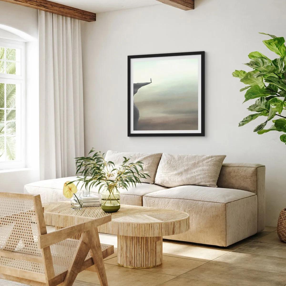 Plakat w czarnej ramie - Do góry, oczywiście! - 60x60 cm