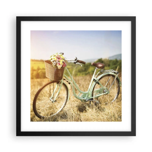 Plakat w czarnej ramie - Zostanę tu chwilę - 40x40 cm