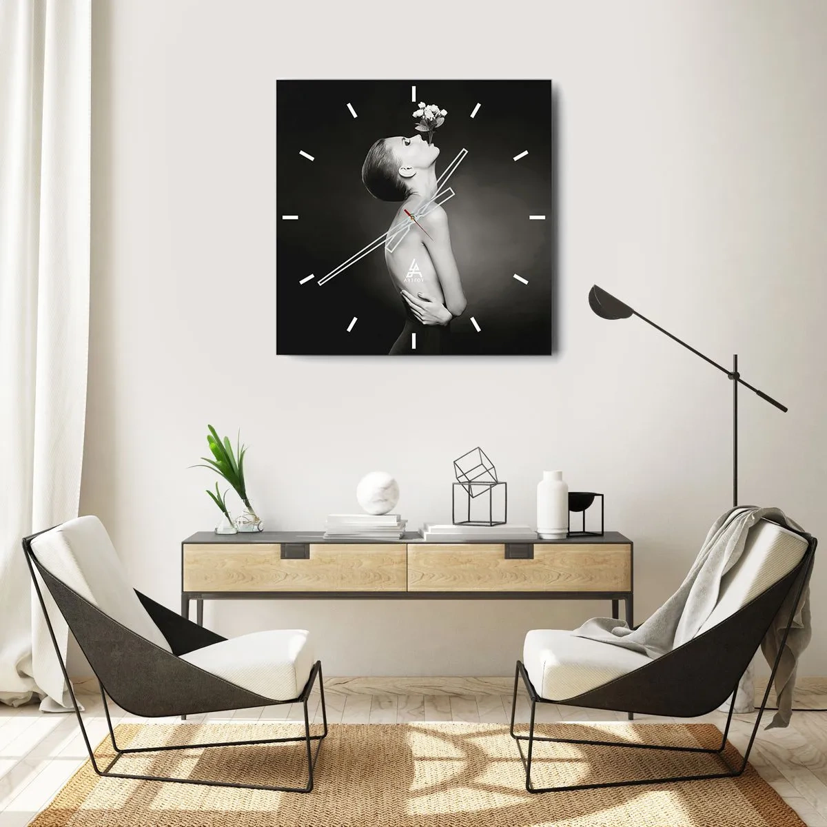 Zegar ścienny - Ekscentryczna elegancja - 40x40 cm