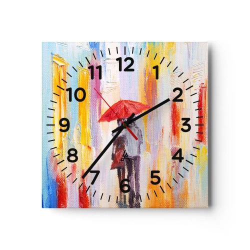 Zegar ścienny - Niech pada dalej - 40x40 cm