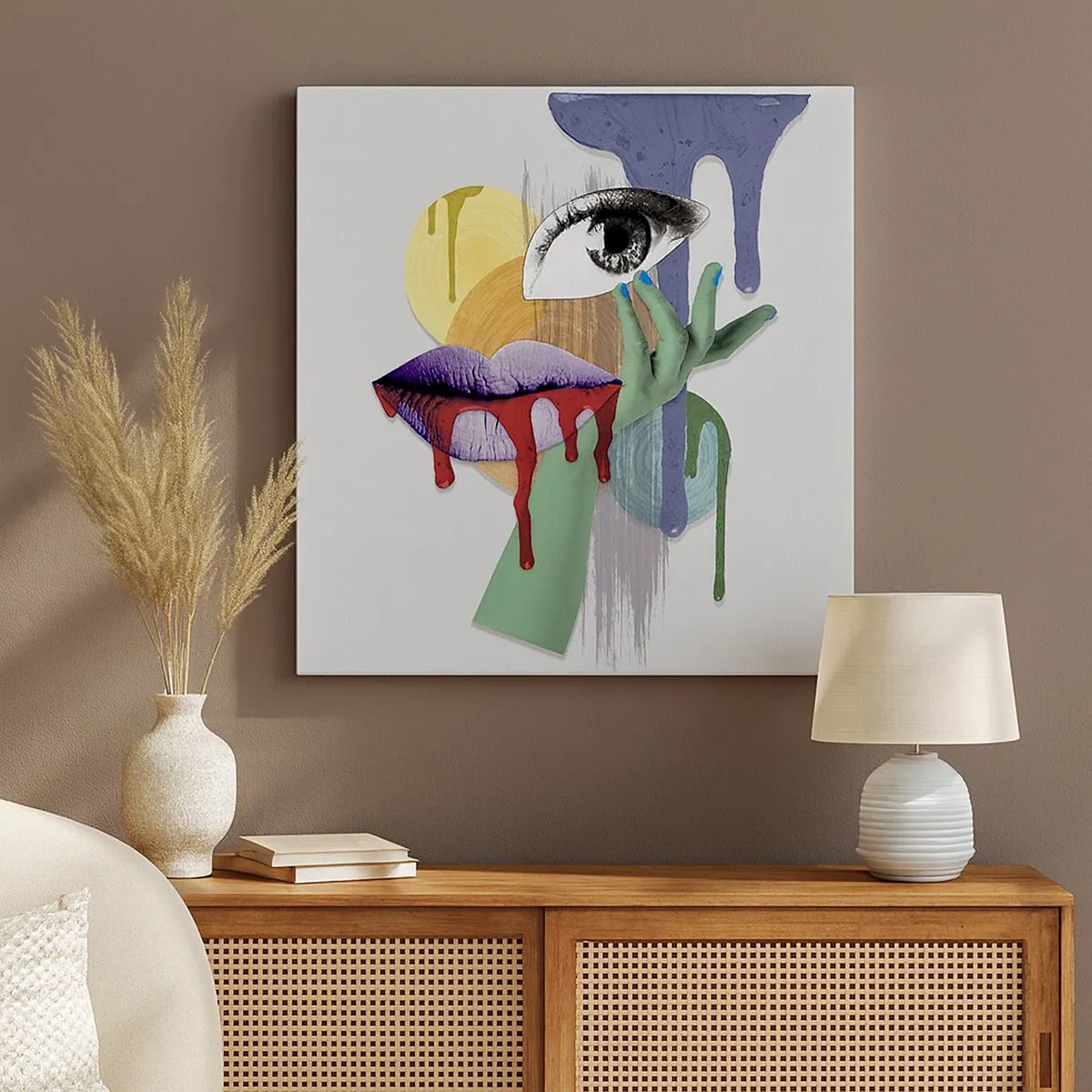 Obraz na płótnie - Portret zdekonstruowany - 30x30 cm