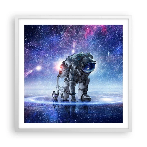 Plakat w białej ramie - Niebo gwiaździste nade mną - 60x60 cm
