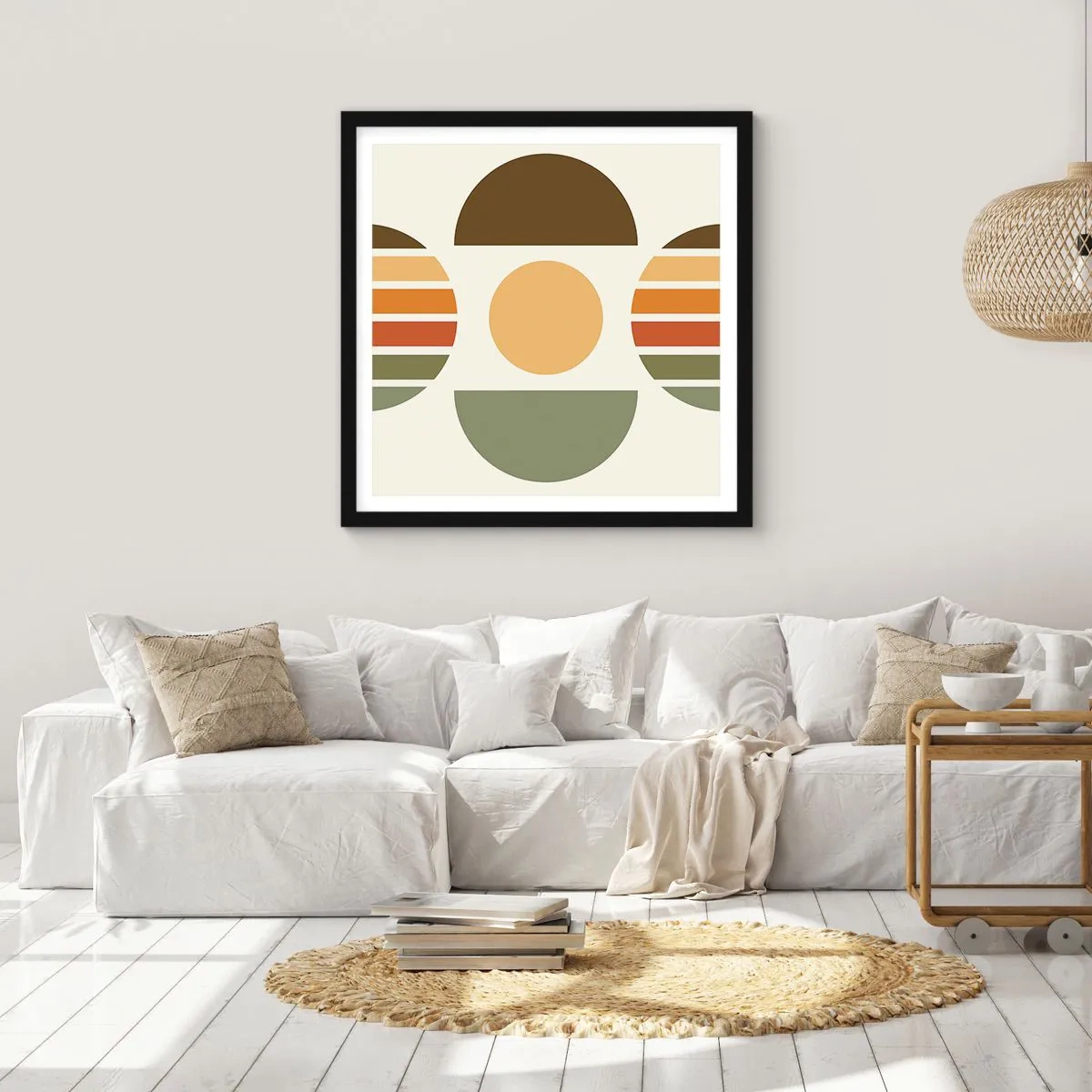 Plakat w czarnej ramie - W kolorach ziemi - 30x30 cm