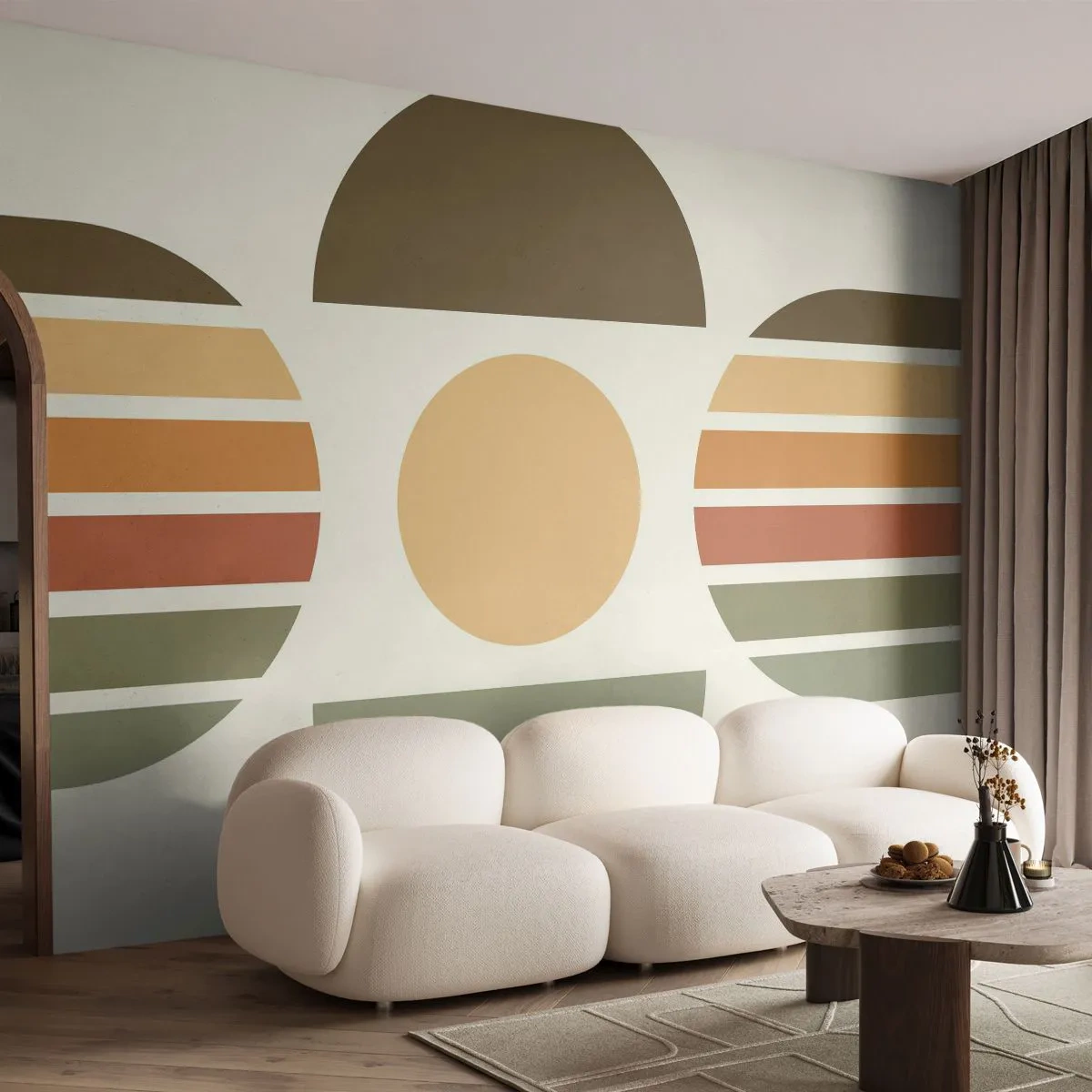 Fototapeta Samoprzylepna Deluxe Sticker - W kolorach ziemi - Abstrakcja, Sztuka, Grafika - 250x175 cm