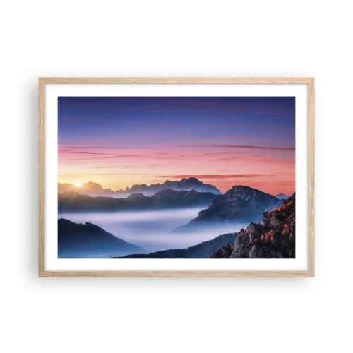 Plakat w ramie jasny dąb - Nad dolinami - 70x50 cm