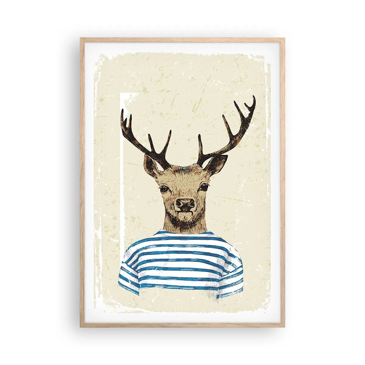 Plakat w ramie jasny dąb - Bo lubię koszulki w paski! - 70x100 cm