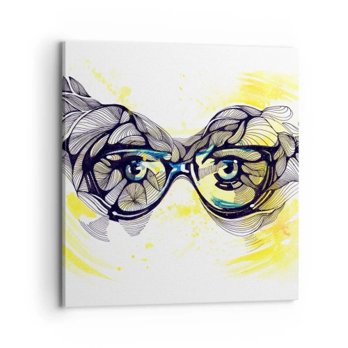 Obraz na płótnie - Przez błękitne okulary - 70x70 cm