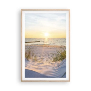 Plakat w ramie jasny dąb - Morza szum, ptaków śpiew, dzika plaża pośród traw… - 61x91 cm