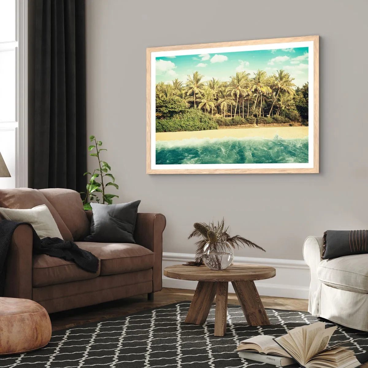 Plakat w ramie jasny dąb - A może tutaj? - 100x70 cm