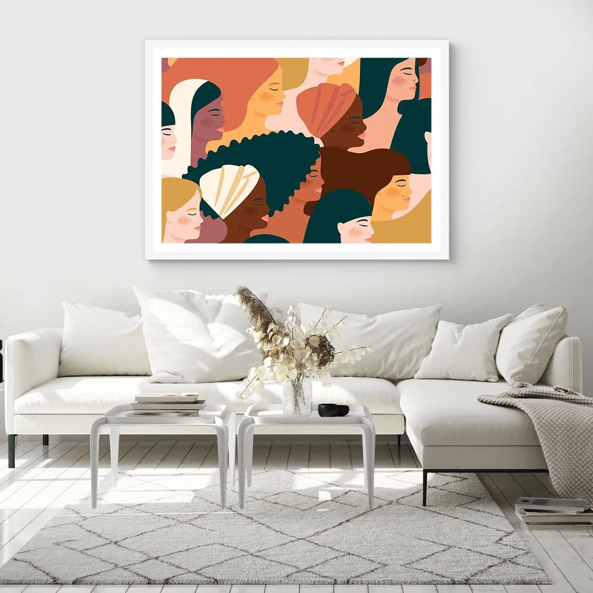 Plakat w białej ramie - Tylko kobiecość - 70x50 cm