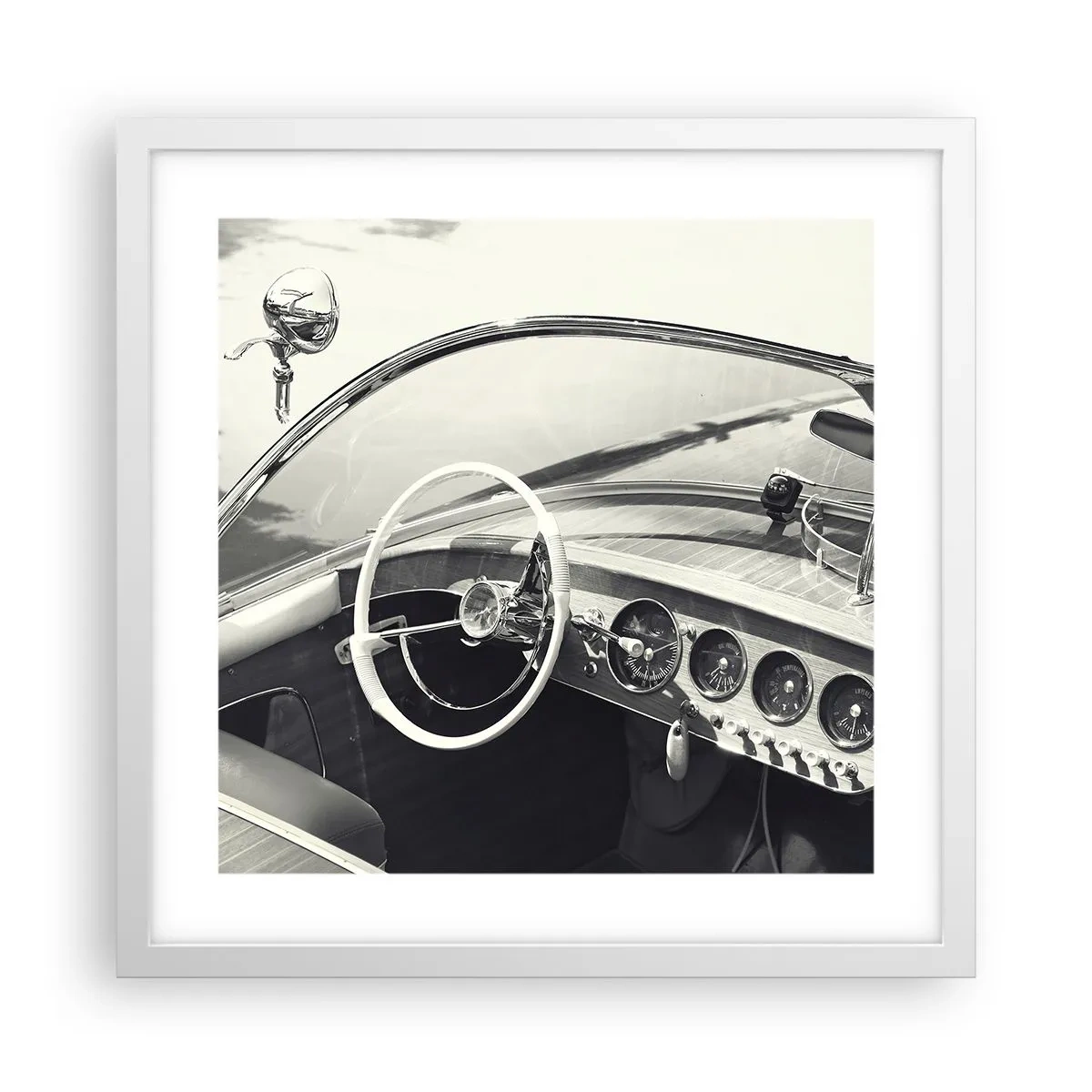 Plakat w białej ramie - Pogoda dla bogaczy - 40x40 cm