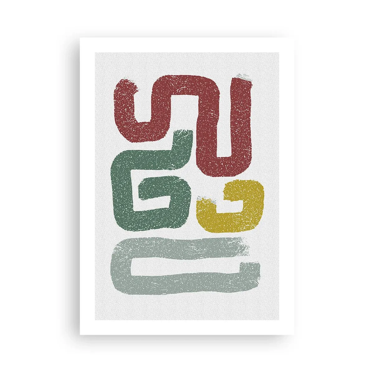 Plakat - Abstrakcyjne kształty w kolorach ziemi na jasnym tle - 50x70cm - W nieznanym języku - Nowoczesna dekoracja ścienna do salonu, kuchni i sypialni ARTTOR