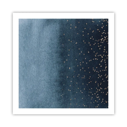 Plakat - Kompozycja – niebieskie fazy - 60x60 cm