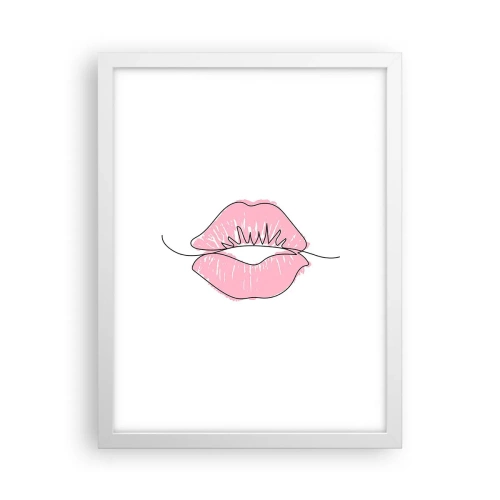Plakat w białej ramie - Gotowy do pocałunku? - 30x40 cm