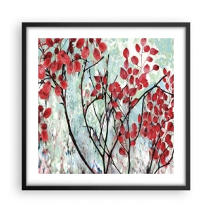 Plakat w czarnej ramie - Drzewo w szkarłacie - 50x50 cm