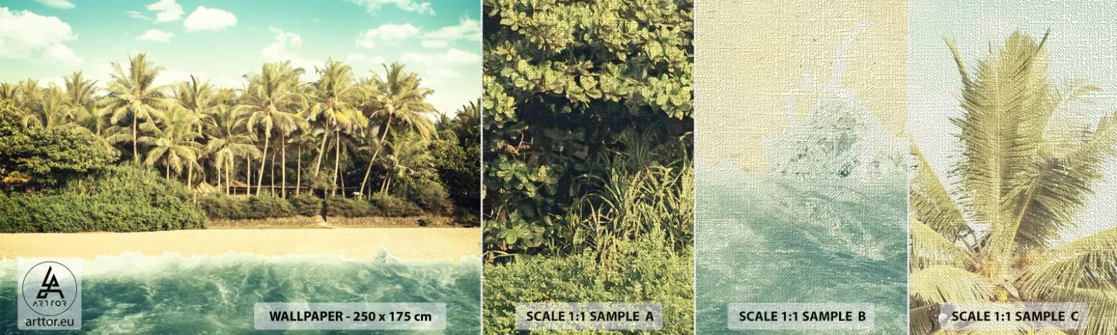 Fototapeta Próbka Premium Canvas - A może tutaj? - Krajobraz, Plaża, Palma Kokosowa - 100x30 cm