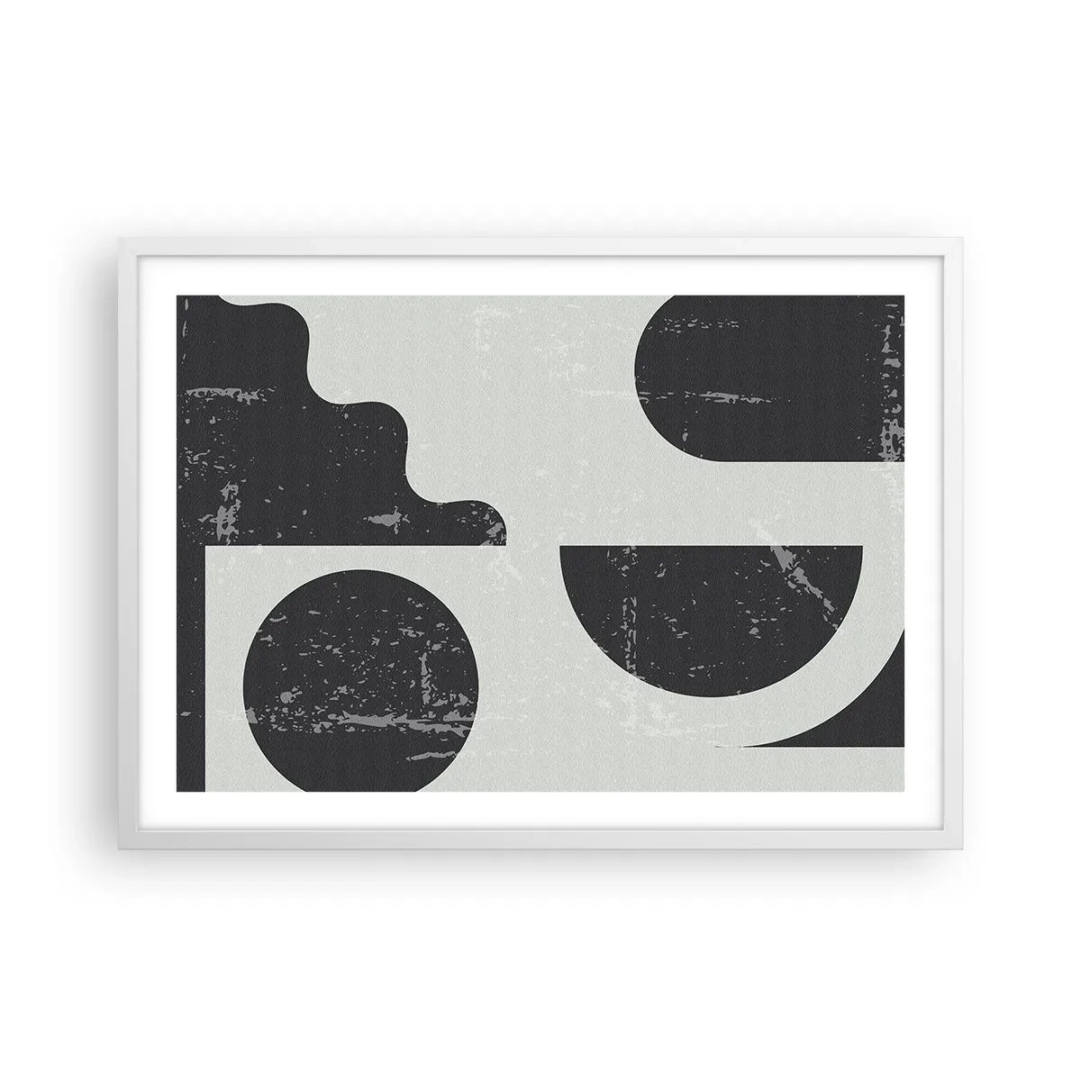 Plakat w białej ramie - Kompozycja ponad i pod - 70x50 cm