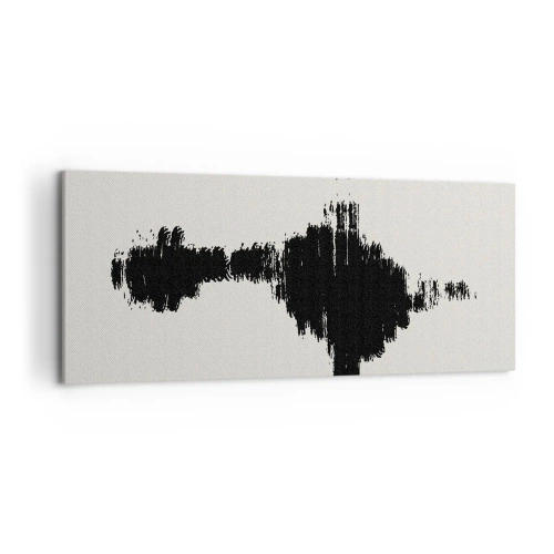 Obraz na płótnie - Abstrakcyjny motyw przypominający falę dźwiękową w minimalistycznym stylu - 120x50cm - Drgania wyobraźni - Nowoczesna dekoracja ścienna do salonu i sypialni ARTTOR