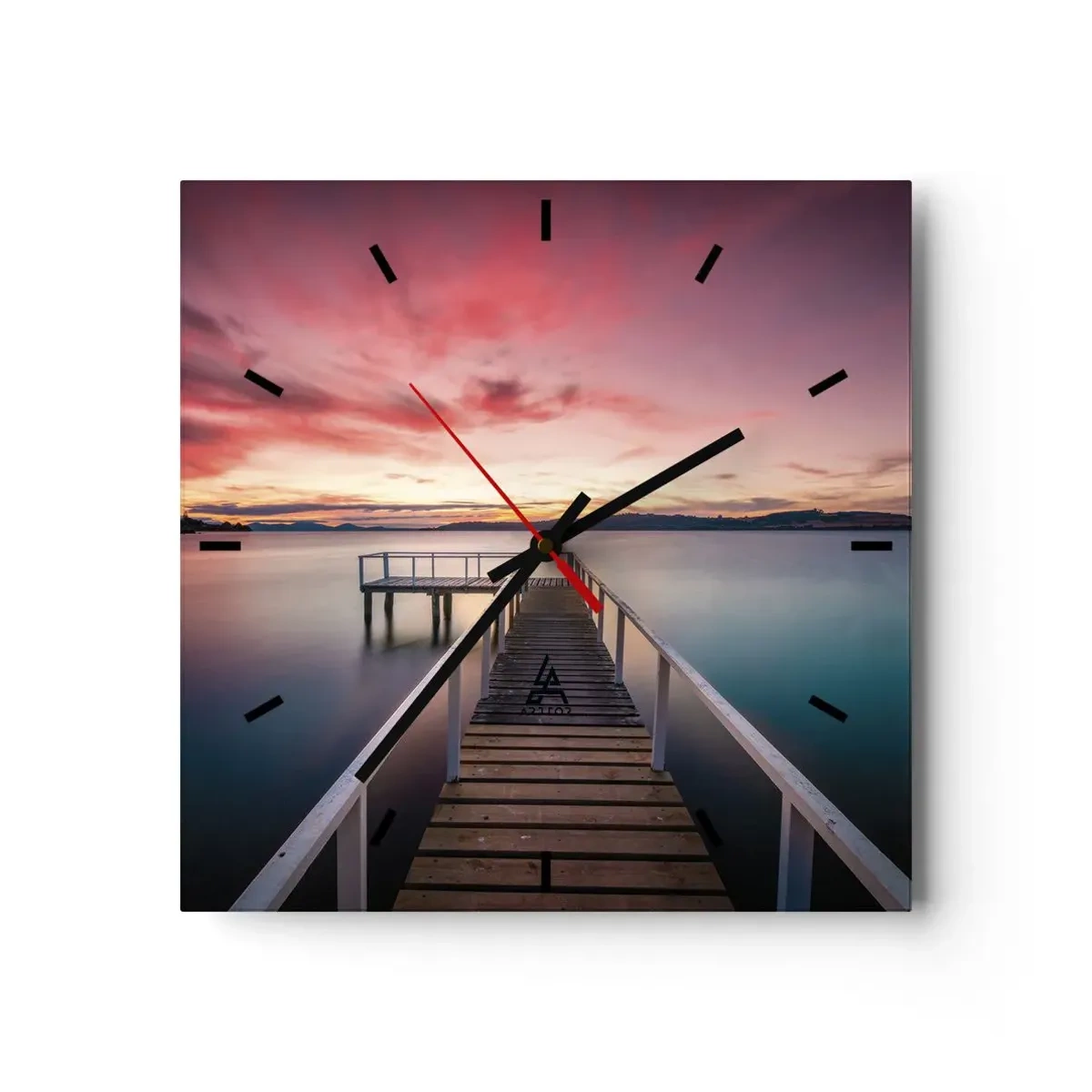 Zegar ścienny - Łagodny płomień wieczoru - 40x40 cm