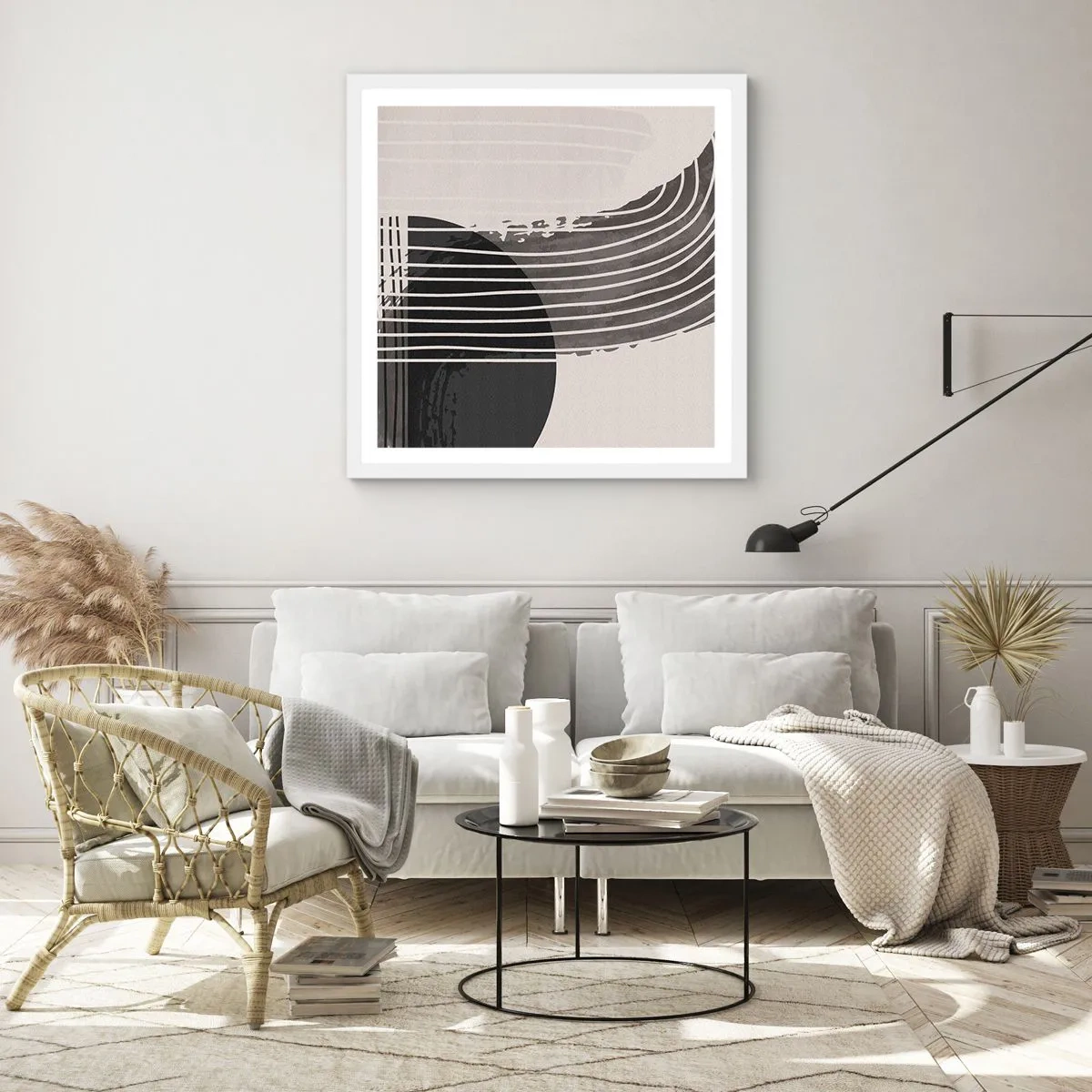 Plakat w białej ramie - Tam i z powrotem - 30x30 cm