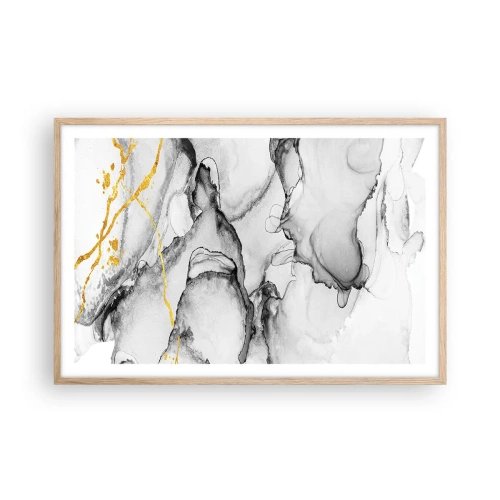 Plakat w ramie jasny dąb - Kompozycja z motywem złota - 91x61 cm