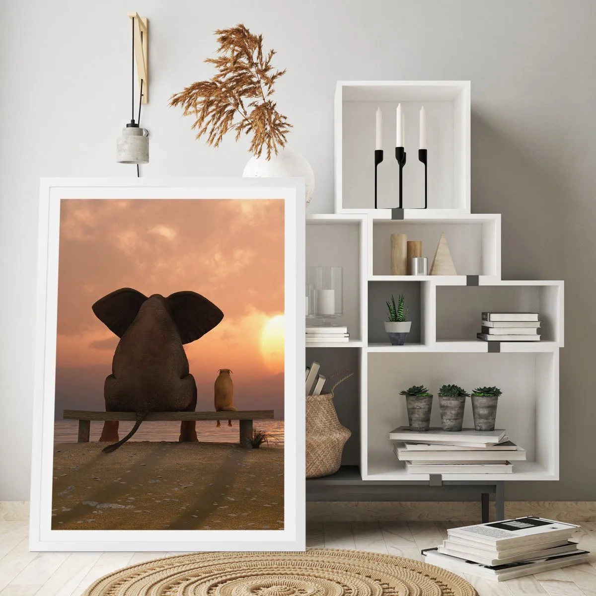 Plakat w białej ramie - Dobrze jest razem pomilczeć - 40x50 cm