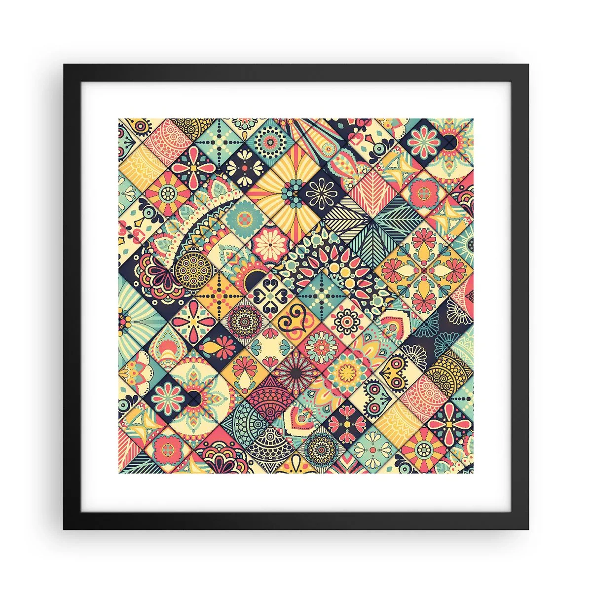 Plakat w czarnej ramie - Marokańskie klimaty - 40x40 cm