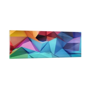 Obraz na szkle - Tęczowe origami - 90x30 cm