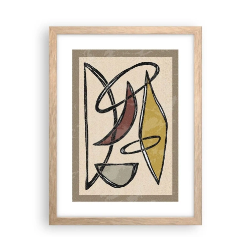 Plakat w ramie jasny dąb - Piony i poziomy - 30x40 cm
