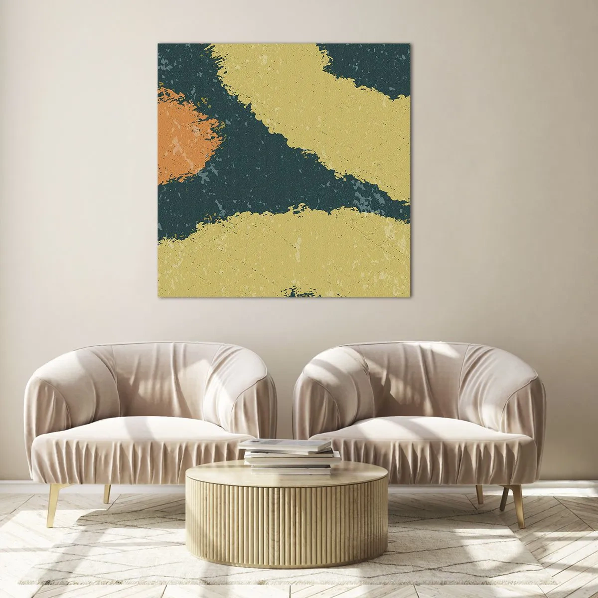 Obraz na szkle - Abstrakcja – powolnym ruchem - 60x60 cm