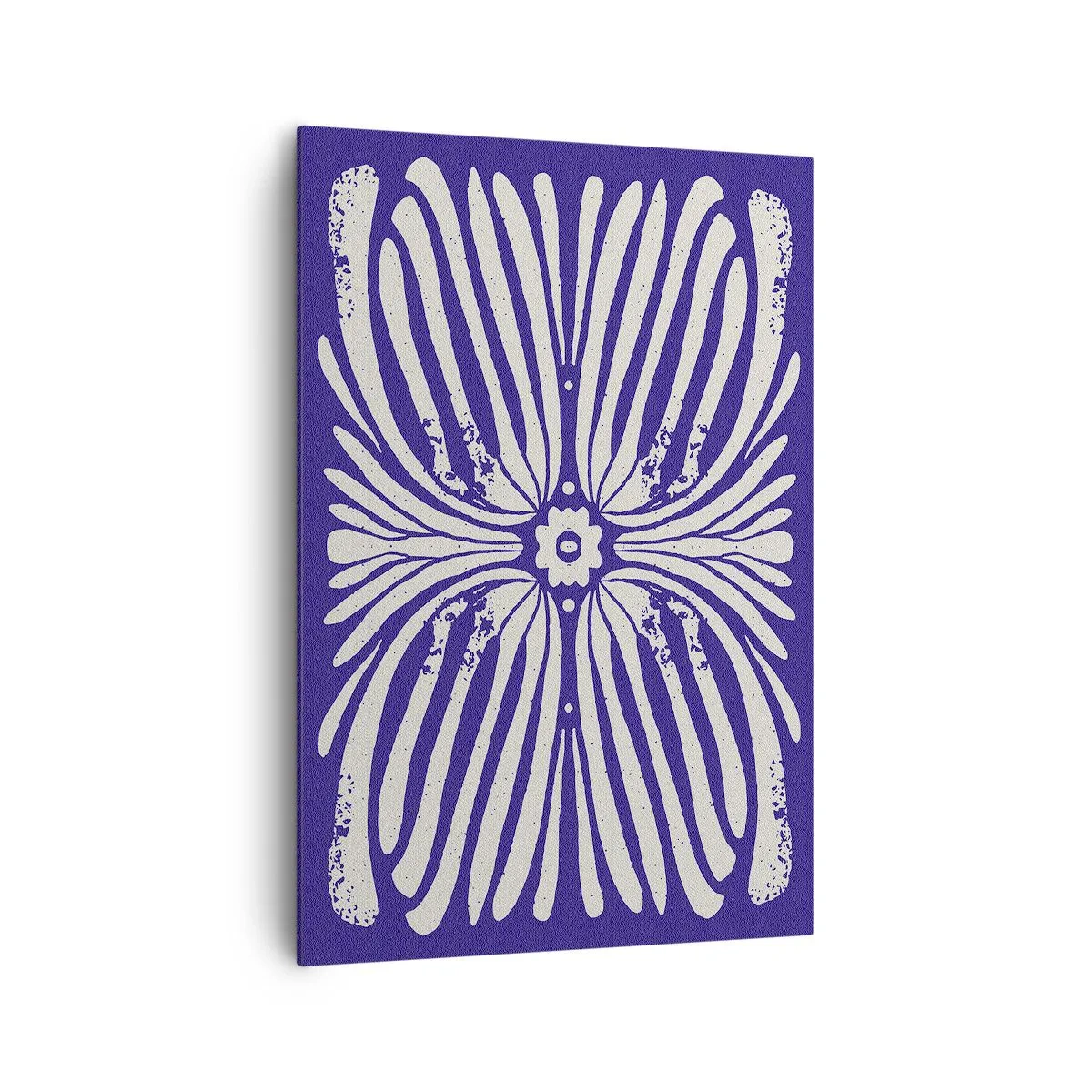 Obraz na płótnie - Etniczny wzór w odcieniach fioletu i bieli - 70x100cm - Etniczne inspiracje - Nowoczesna dekoracja ścienna do salonu i sypialni ARTTOR