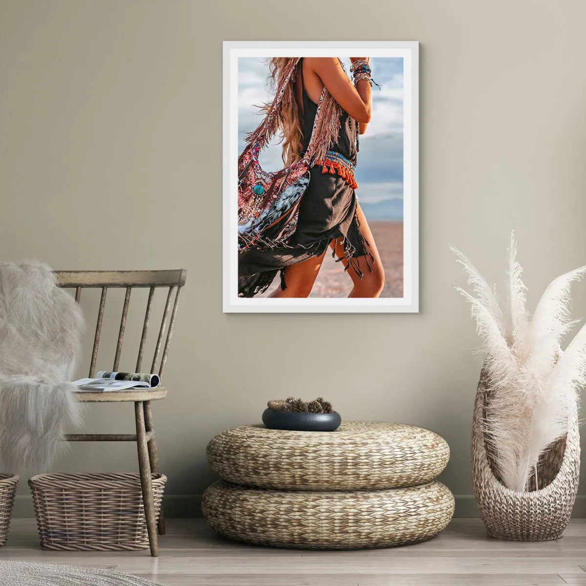 Plakat w białej ramie - Dziewczyna szamana - 30x40 cm